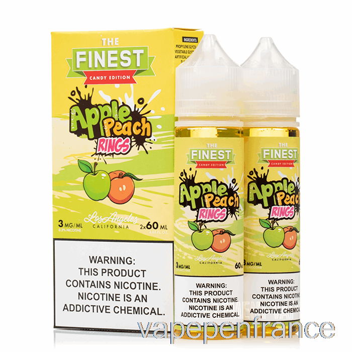 Anneaux Acidulés Aux Pommes Et Aux Pêches - La Meilleure édition De Bonbons - Stylo Vape 120 Ml 3 Mg